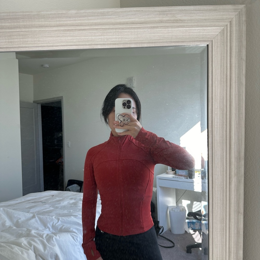 lululemon athletica Red Zip-Up Fitted Jacket